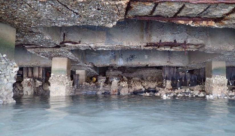 Corroded Pier Beam and Deck in marine environment Repaired with SPiRe