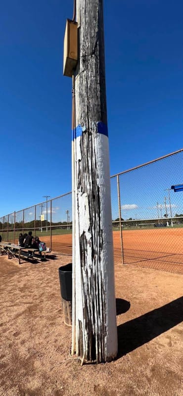 Loss of cross section and strength in timber utility pole