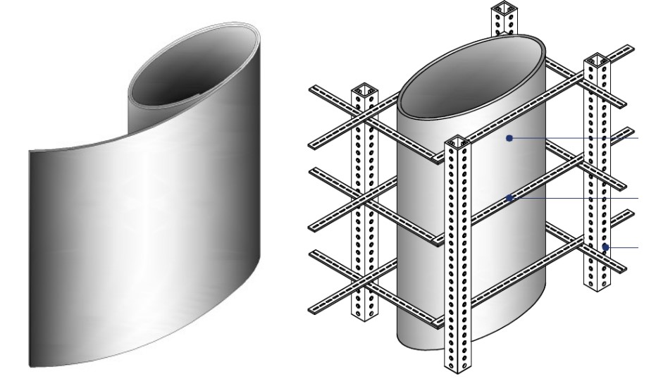 Fig. 5. FLF can also be used to produce non-circular forms in a wide range of shapes and sizes for construction of new columns