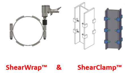 Quakewrap shearwrap and shearclamp